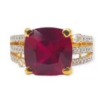 Beautiful Gold Ring in Zerkons and Amazing Ruby with Beautiful Design for Ladies